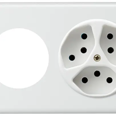 UP-Kombination Hager basico I-I waagrecht Ø43mm+Typ 13 weiss 