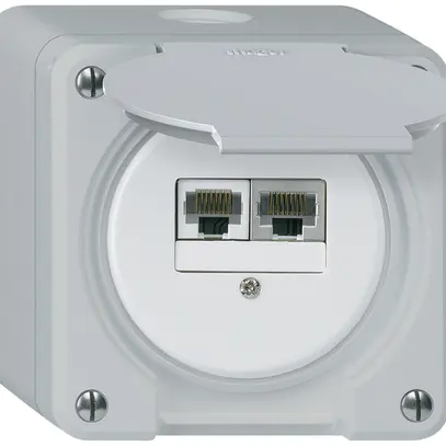 Scatola di raccordo AP robusto IP55 grigio 1×RJ45/s 1×RJ45/u separate 