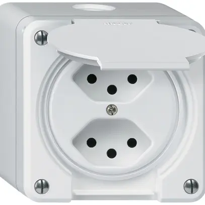 Presa AP robusto 2×tipo 13 bianco 