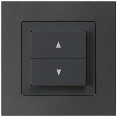 UP-Storenschalter kallysto.pro schwarz mit 2 Funktionstasten Steckklemme 