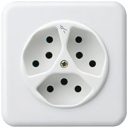 Prise ENC basico 3×type 13S blanc 