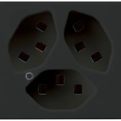 Presa FLF Hager 3×tipo 23 illuminati D nero 