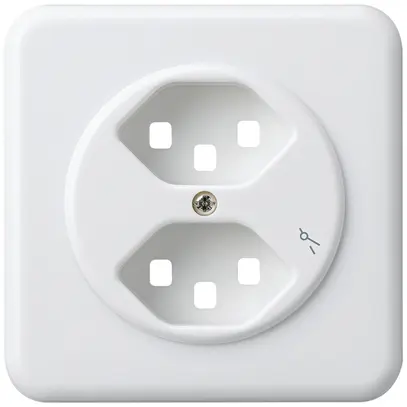 Kit frontal ENC pour prise Hager basico 2×type 23 1×S G blanc 