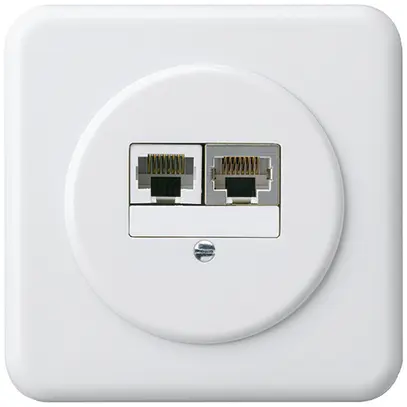 Scatola di raccordo INC basico 2×RJ45s+u separato bianco 