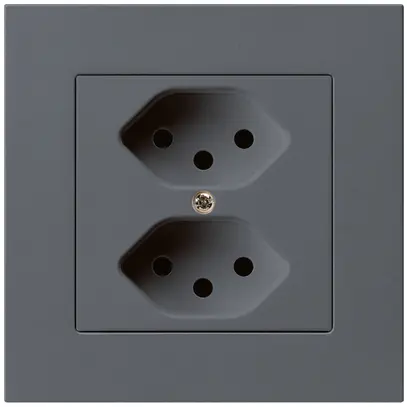 Prise ENC kallysto.pro 2×T13 anthracite avec sécurité enfants 