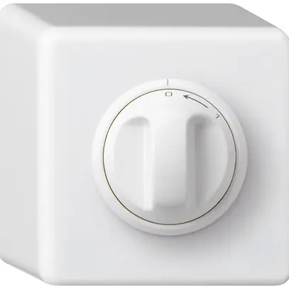 Contatto rotativo AP 0<-1/2L bianco basico con manopola 