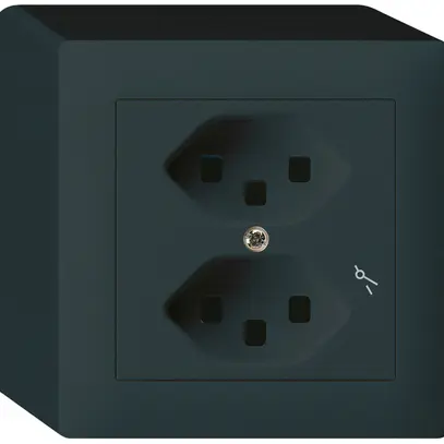 Presa AP Hager kallysto 2×T23 1×S Q nero 