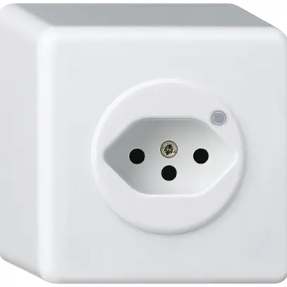 Presa AP Hager basico 1×tipo 13 illuminati Q bianco 