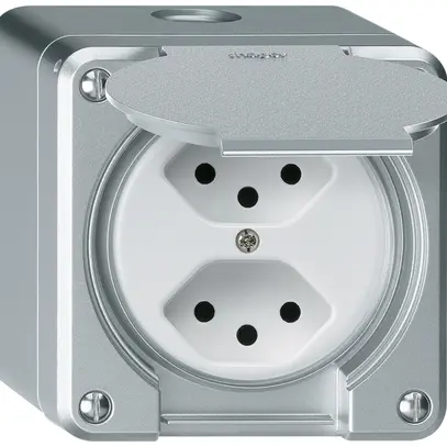 Presa AP robusto 2×tipo 13 alluminio 