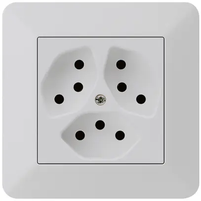 Prise ENC kallysto.trend 3×T13 gris clair avec sécurité enfants 