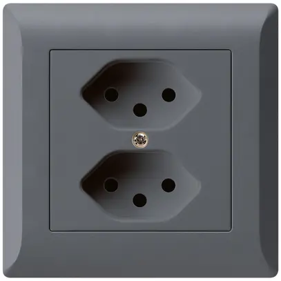 Prise 2×type 13 ENC Hager kallysto.line anthracite 