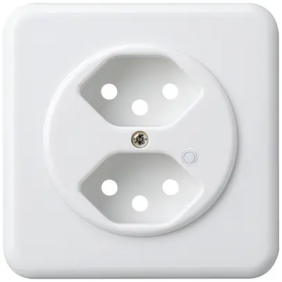 Kit frontal ENC pour prise Hager basico 2×type 13 illuminé G blanc 