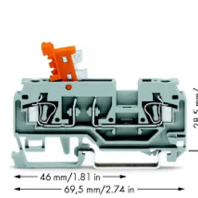 Morsetto di separazione WAGO 2.5mm² 2L grigio 