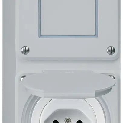 AP-Kombination Hager robusto I-I vertikal 3/1L+Typ 13, grau 