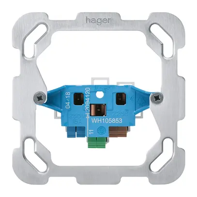 Inserto presa Hager T13/23 con morsetti innestabili con piastra di fissaggio 