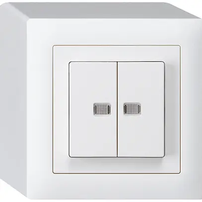 Interruttore pulsante luminoso AP kallysto 1/3+3/1 con 2 lenti bianco 