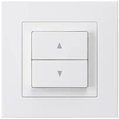 Poussoir pour stores ENC kallysto.pro avec 2 touches blanc bornes enfichables 