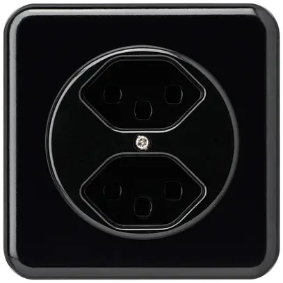 Prise ENC basico 2×type 23 noir avec bornes enf. 