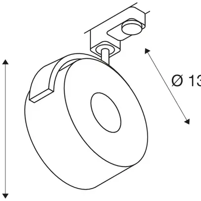 Projecteur LED KALU TRACK, 12W 800lm 3000K avec adaptateur 3-phases IP20 blanc 