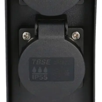 Prise multiple pour jardin MH 2×T13 10A acier inoxydable no mat 