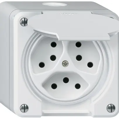 Prise AP robusto 3×type 13/1 blanc 