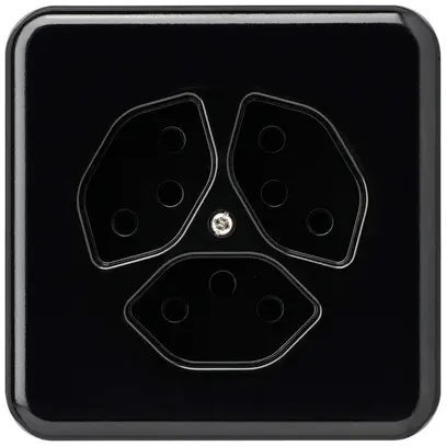 Presa INC basico 3×tipo 13 nero 