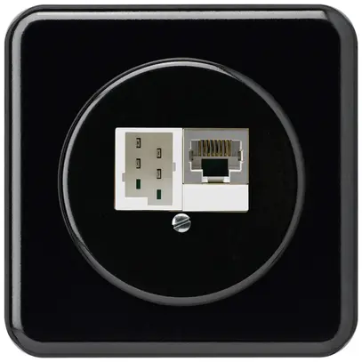 Scatola di raccordo INC basico 1×RJ45s+1×TT83 nero 
