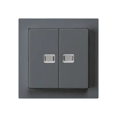 Pulsante luminoso INC kallysto 2×AR/1P con 2 lenti antracite 