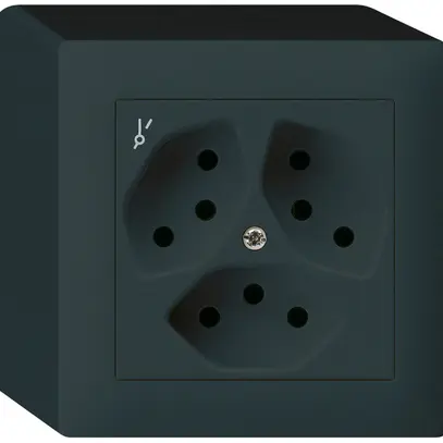 AP-Steckdose kallysto 3×T13/1S schwarz 