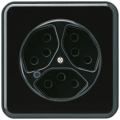 Presa INC Hager basico 3×tipo 13 illuminati C nero 