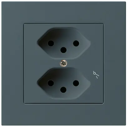 Prise ENC kallysto.pro 2×T13/1 anthracite avec sécurité enfants 