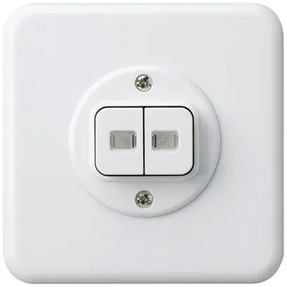 Kit front. INC basico bianco con 2 lenti bottone doppio86×86mm 