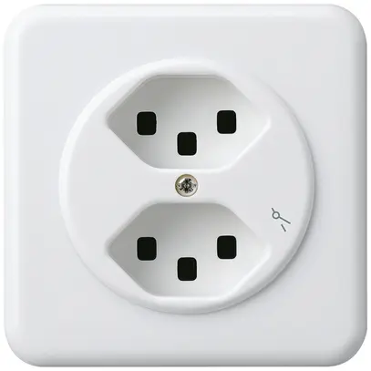 Presa INC Hager basico 2×tipo 23 1×S C bianco 