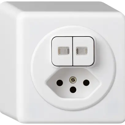 Combinazione luminosa AP basico 3+A-R/1L+tipo 13 bianco 2 lenti 