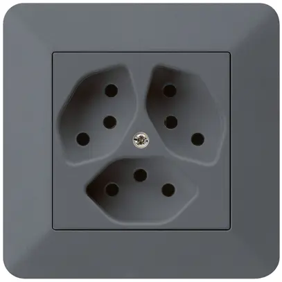 Prise ENC kallysto.trend 3×T13 anthracite avec sécurité enfants 