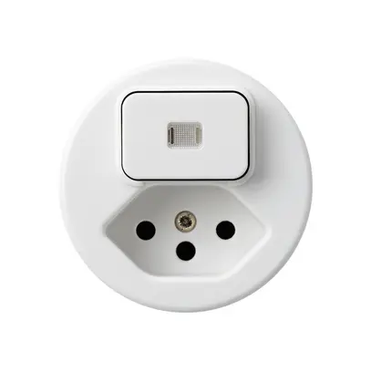 Inserto per combinazione lum.INC basico 6/1L +T13 bianco con protezione bambini 