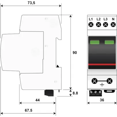 Überspannungsableiter Citel DAC40CS-40-275, Typ 2, 4-polig 