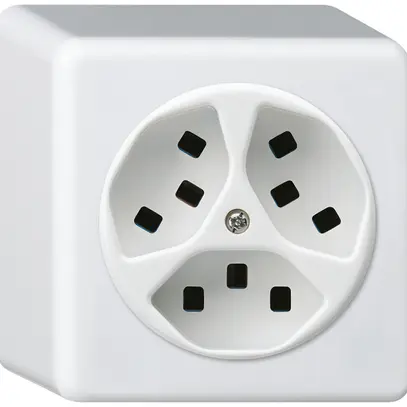 Presa AP Hager basico 3×tipo 23 Q bianco 