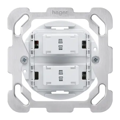 Inserto pulsante per tapparelle Hager 250V 6A 2 tasti comando placca fissaggio 