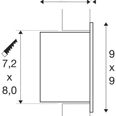 EB-LED-Decken-/Wandleuchte SLV FRAME BASIC 3W 140lm 2700K 90×90×55mm silber 