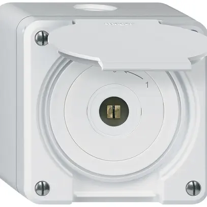 Contatto rotativo chiave quadrata AP robusto IP55 bianco con coperchio 1P 