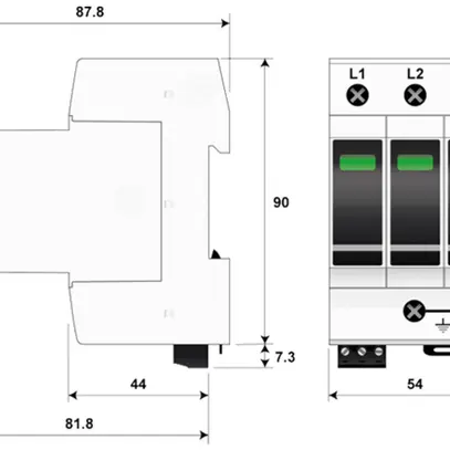 Parafulmine  Citel DAC1-13S-30-275 tipo 1+2, 3-poli 
