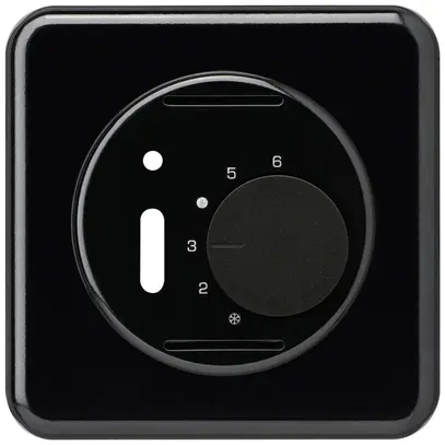 Kit frontal ENC BASICO noir pour thermostat d'ambiance avec interrupteur 