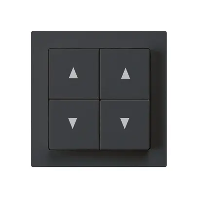 Kit frontale kallysto 60×60 mm nero per interruttore/pulsante tapparelle 4 tasti 