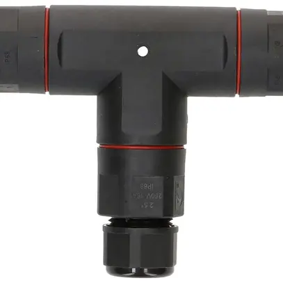 Raccord de câble MH dérivation T 3×0.5…2.5mm² Ø6.5…11mm Ø30×88×142mm IP68 noir 