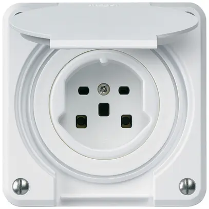 Presa INC HA robusto tipo 25 con morsetti a innesto con coperchio bianco 