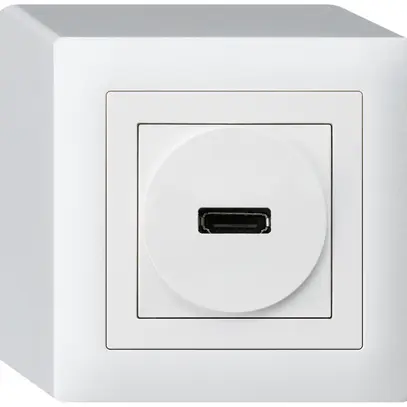 AP-Anschlussdose kallysto HDMI mit Schraubanschluss weiss 