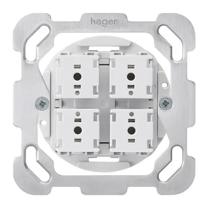 Inserto interruttore per tapparelle Hager con 4 tasti con piastra di fissaggio 