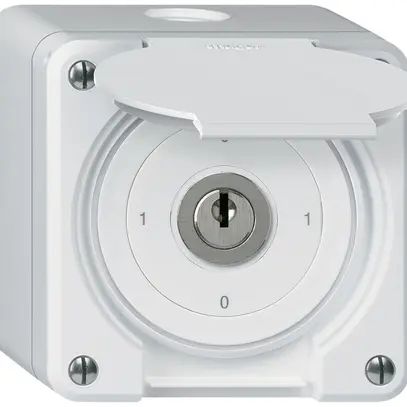 Interrupteur à clé AP robusto IP55 avec clapet S0/3P blanc 