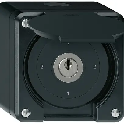 Interrupteur à clé AP avec clapet robusto IP55 S3/1P noir 